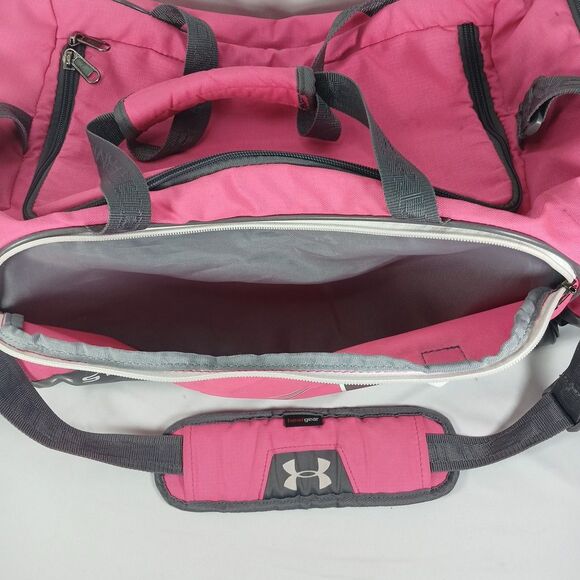 Under Armour Storm Gym Bag Medium Pink Gray Duffle Sports Travel Shoulder Strap - Picture 3 of 8